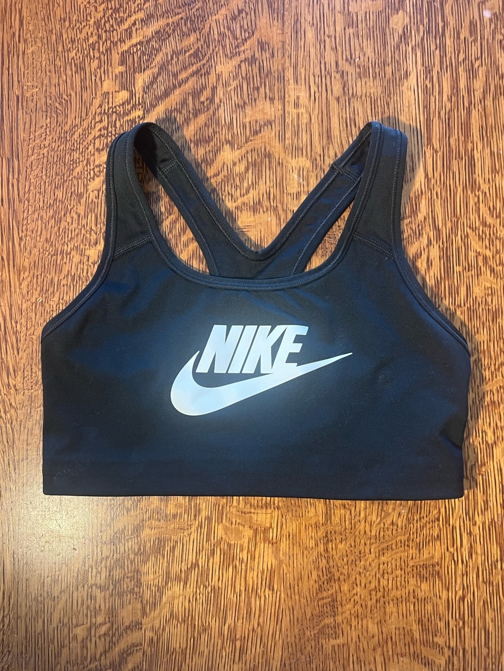 Nike Black Women's Swim Bikini Top with White Logo